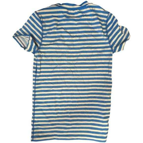 J.Crew Crewcuts Blue White Stripe Short Sleeve Rashguard Girls Size 10 - Picture 2 of 4